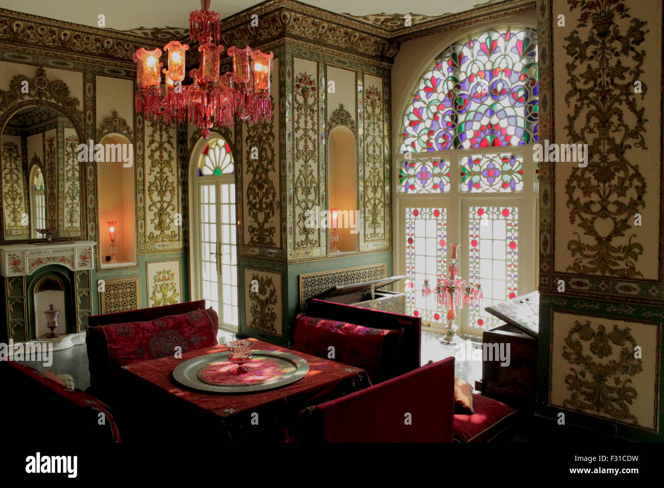 Interior Design der Niavaran Palast, Teheran, Iran Stockfoto