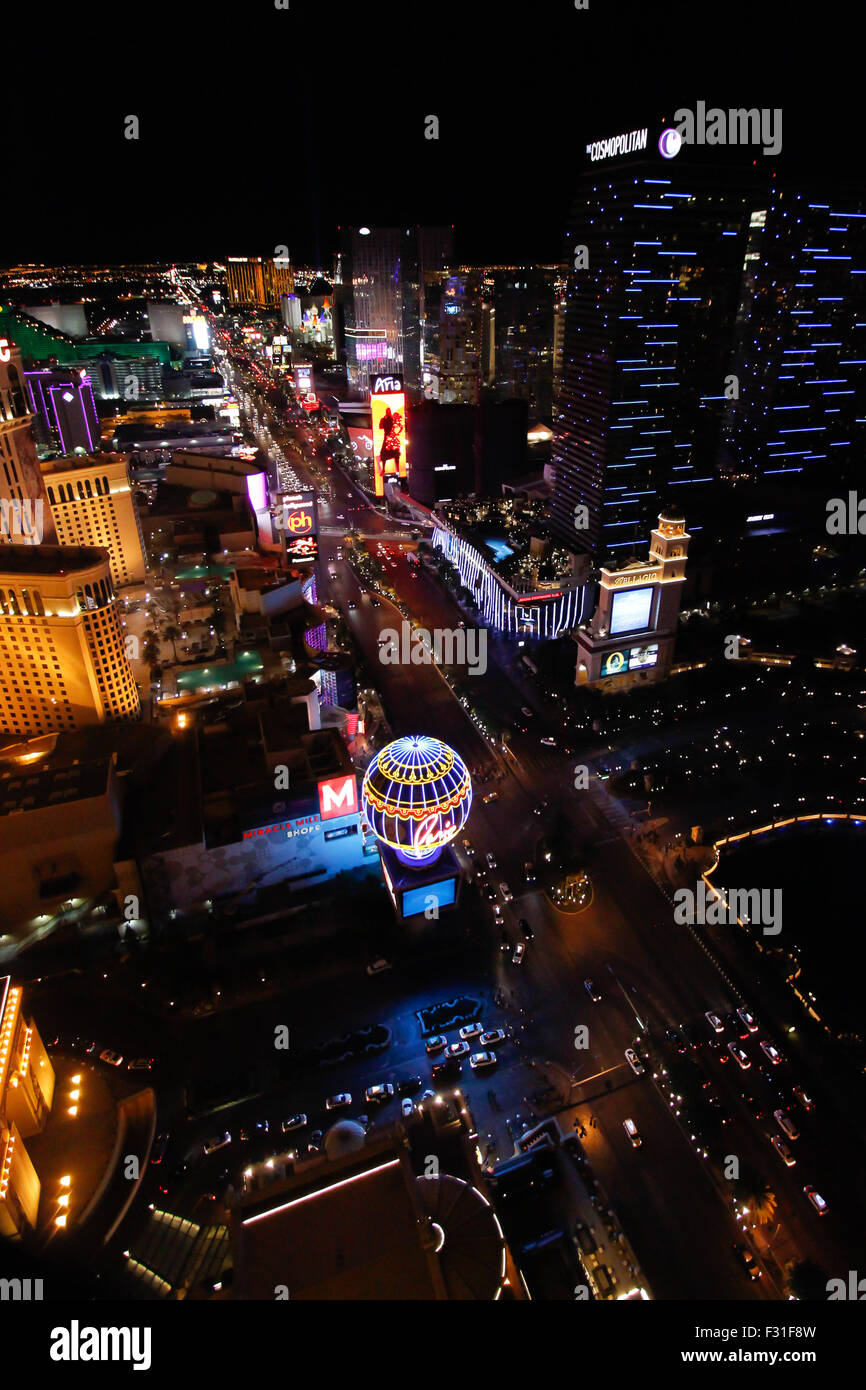 Der Las Vegas Strip von oben gesehen Stockfoto