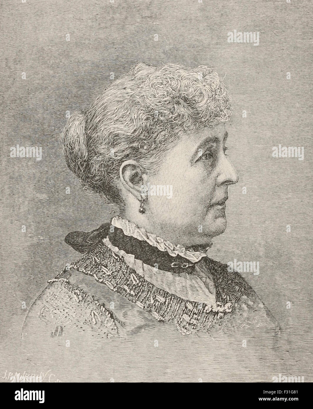 Frau Benjamin Harrison - Ehefrau von General Harrison - Caroline Stockfoto