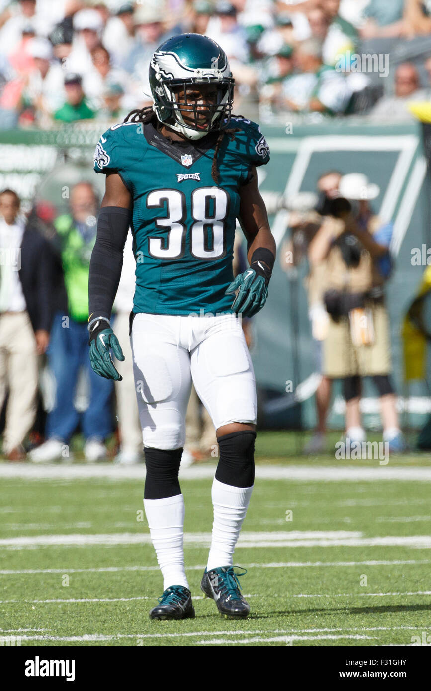 27. September 2015, zurück Philadelphia Eagles defensive e.j. Biggers (38) in Aktion während der NFL-Spiel zwischen den Philadelphia Eagles und die New York Jets MetLife Stadium in East Rutherford, New Jersey. Die Philadelphia Eagles gewann 24-17. Christopher Szagola/CSM Stockfoto