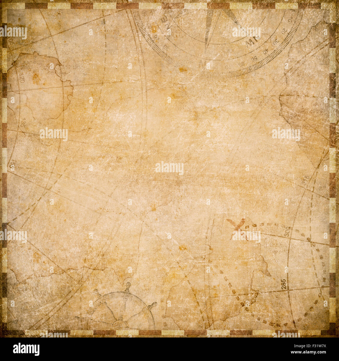 alten Piraten Karte Karreeform Stockfoto