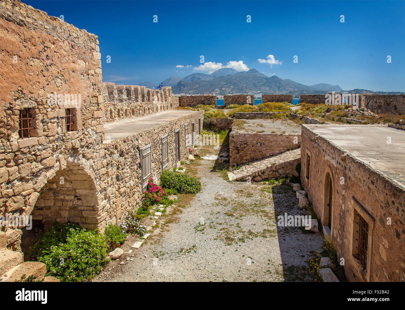 Bild der verfallenen venezianischen Festung von Kales in Lerapetra, Crete Stockfoto