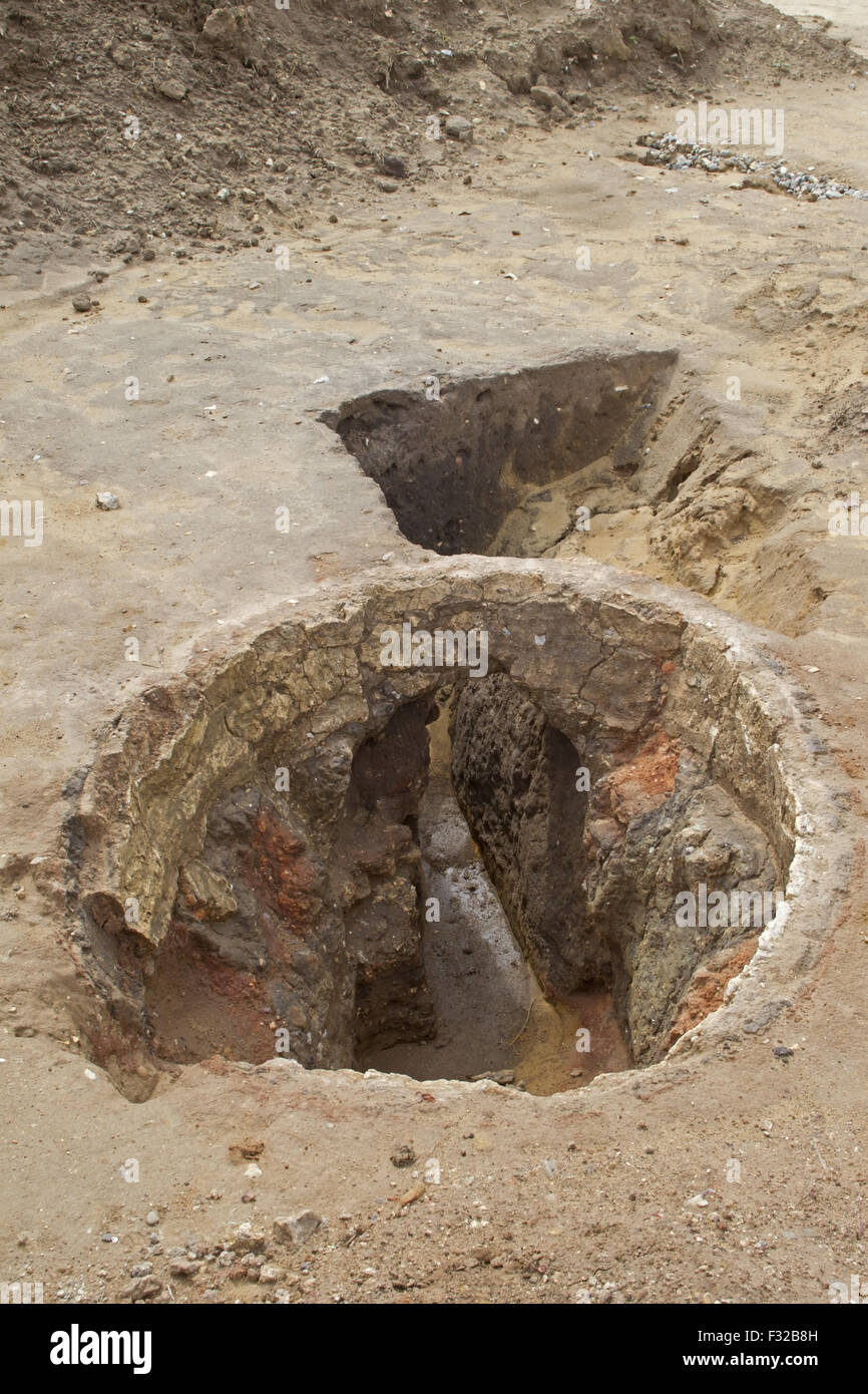 Römischer Kalkofen, Norfolk, England, August Stockfoto