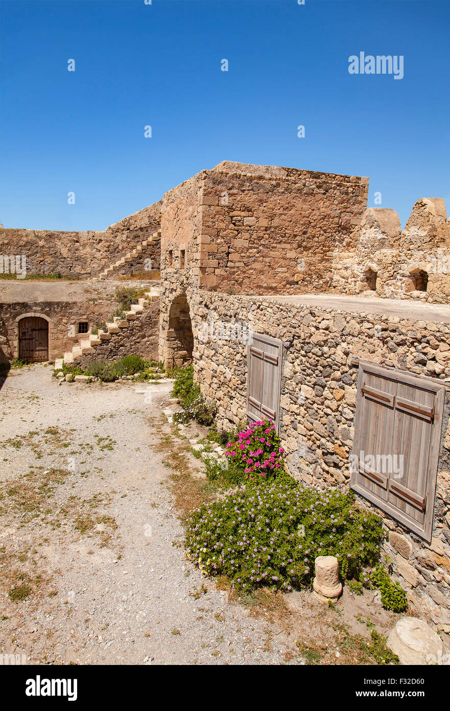 Bild der verfallenen venezianischen Festung von Kales in Lerapetra, Crete Stockfoto