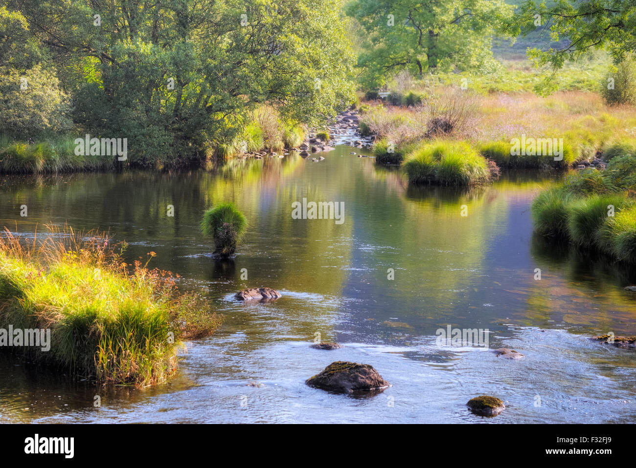 Beddgelert Flusses Glaslyn; Snowdonia, Gwynedd, Wales, Vereinigtes Königreich Stockfoto