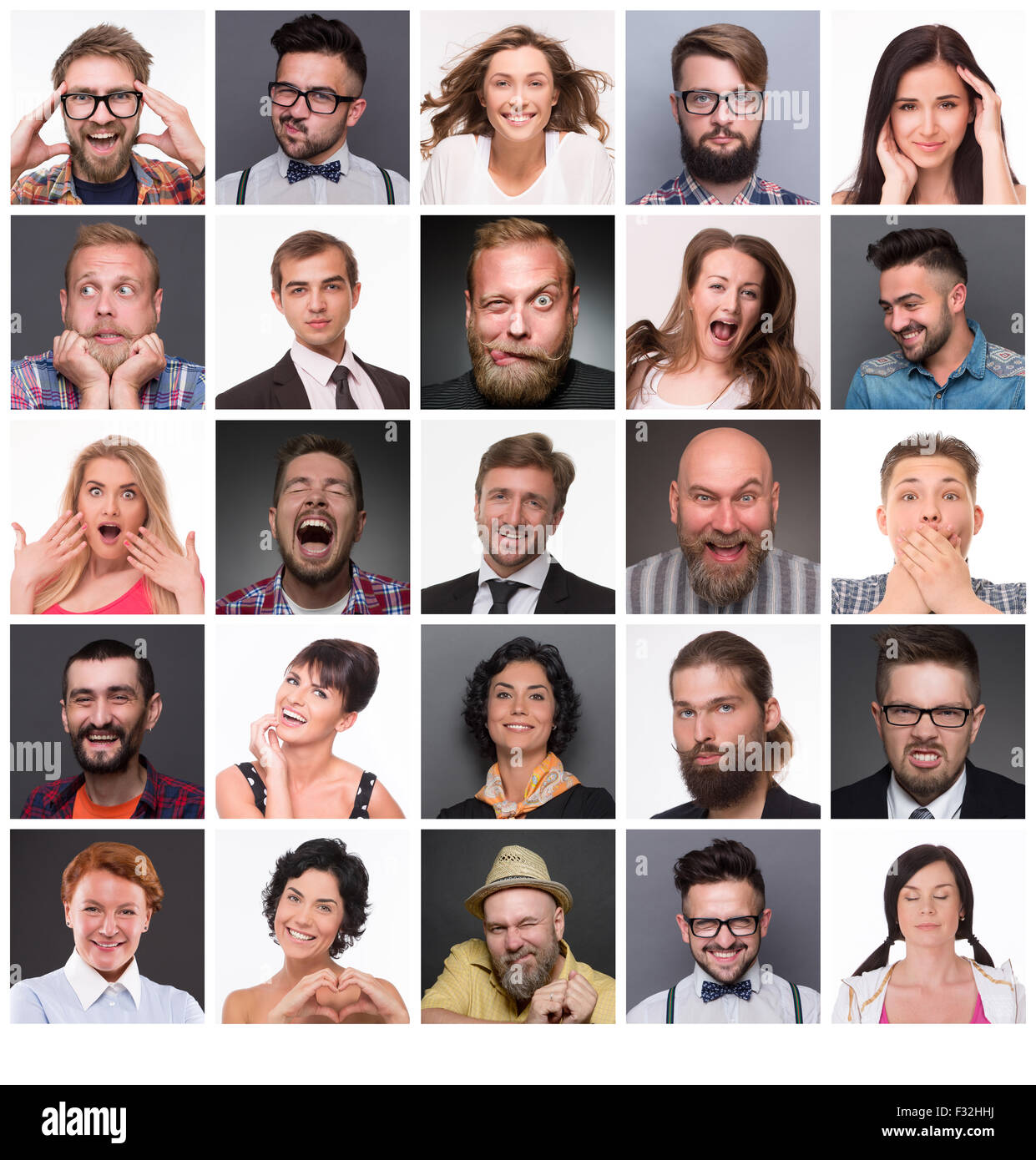Menschen mit unterschiedlichen Emotionen Stockfoto
