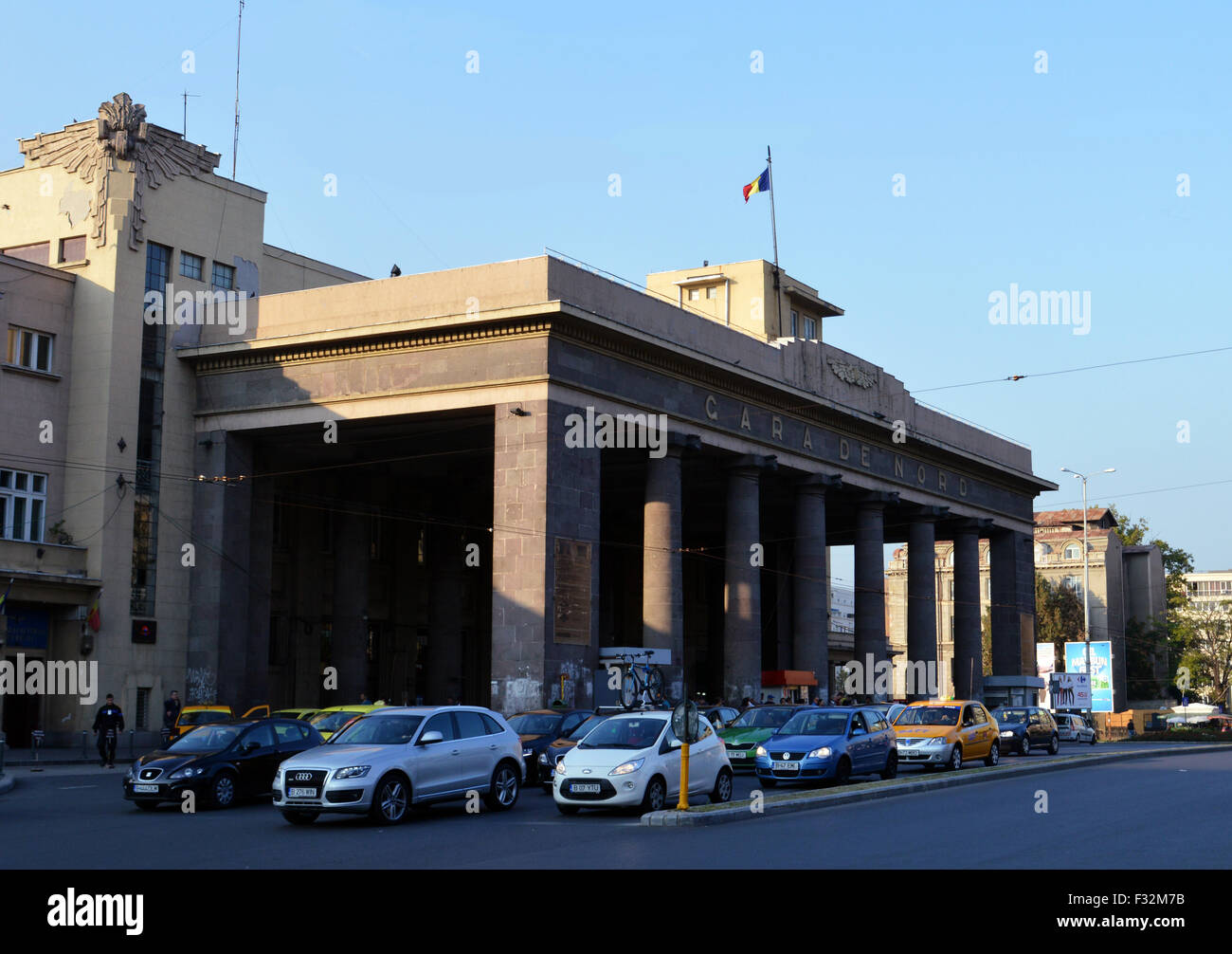 Eingang, Bahnhof Gara de Nord, Bukarest, Rumänien Stockfoto