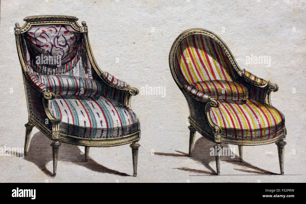 Mode News Kabinett des Modes 1785-1786 Magasin des Modes Nouvelles et Francaises Anglaises 1786-1789 Journal De La Mode et du Gicht 1790-1793 (herausgegeben von Le Brun Tossa A.B. Duhamel) Hand Farbe Gravur Paris Frankreich Stockfoto