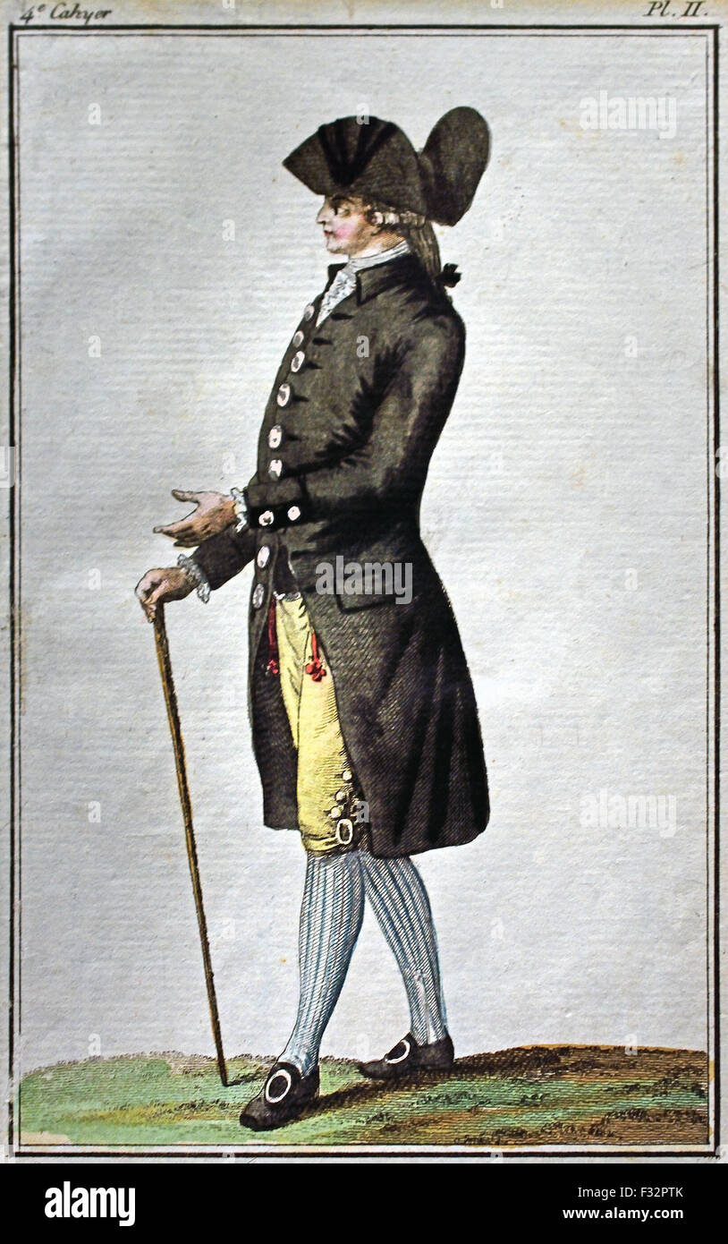 Mode News Kabinett des Modes 1785-1786 Magasin des Modes Nouvelles et Francaises Anglaises 1786-1789 Journal De La Mode et du Gicht 1790-1793 (herausgegeben von Le Brun Tossa A.B. Duhamel) Hand Farbe Gravur Paris Frankreich Stockfoto