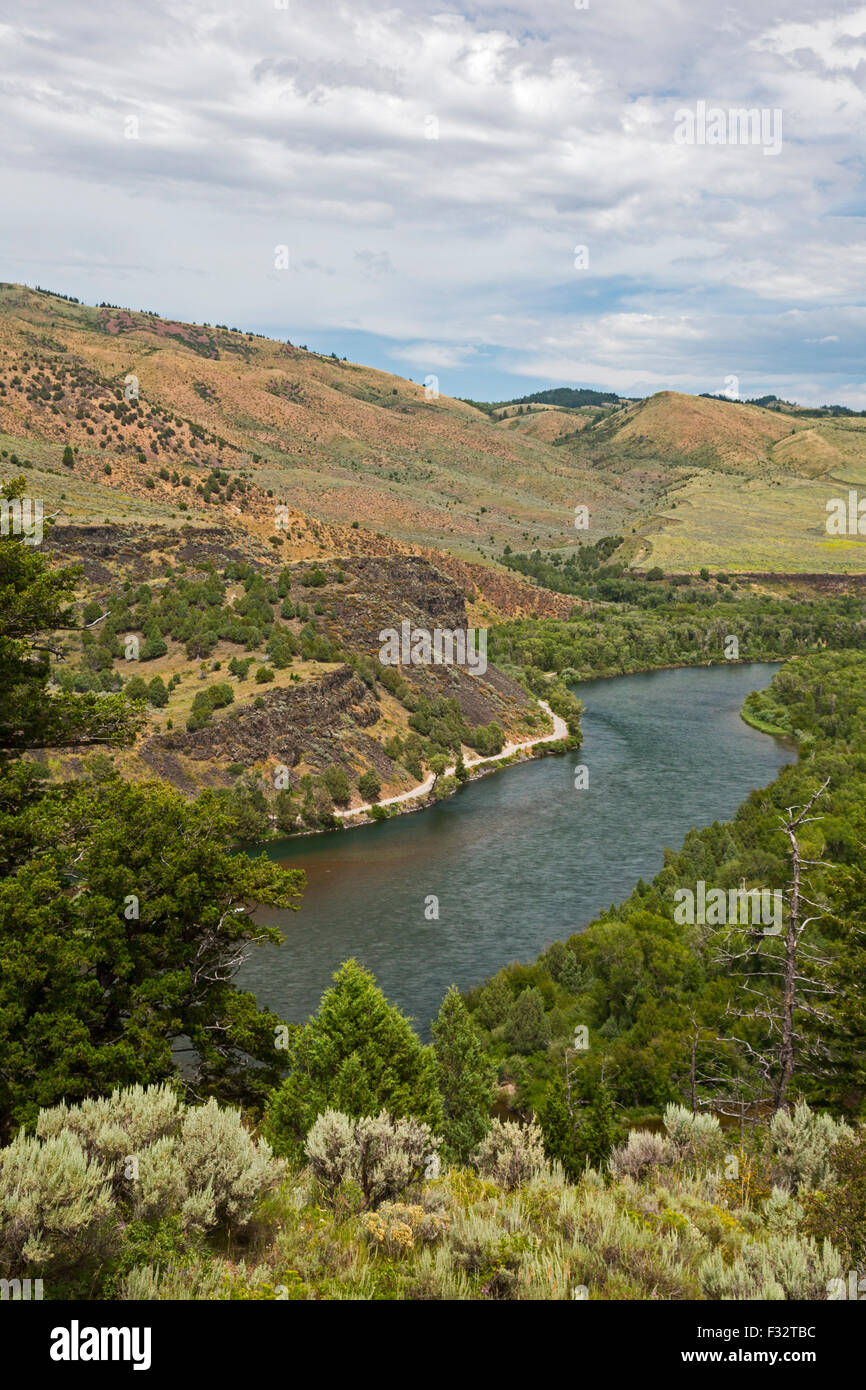 Heise, Idaho - The Snake River im südöstlichen Idaho. Stockfoto
