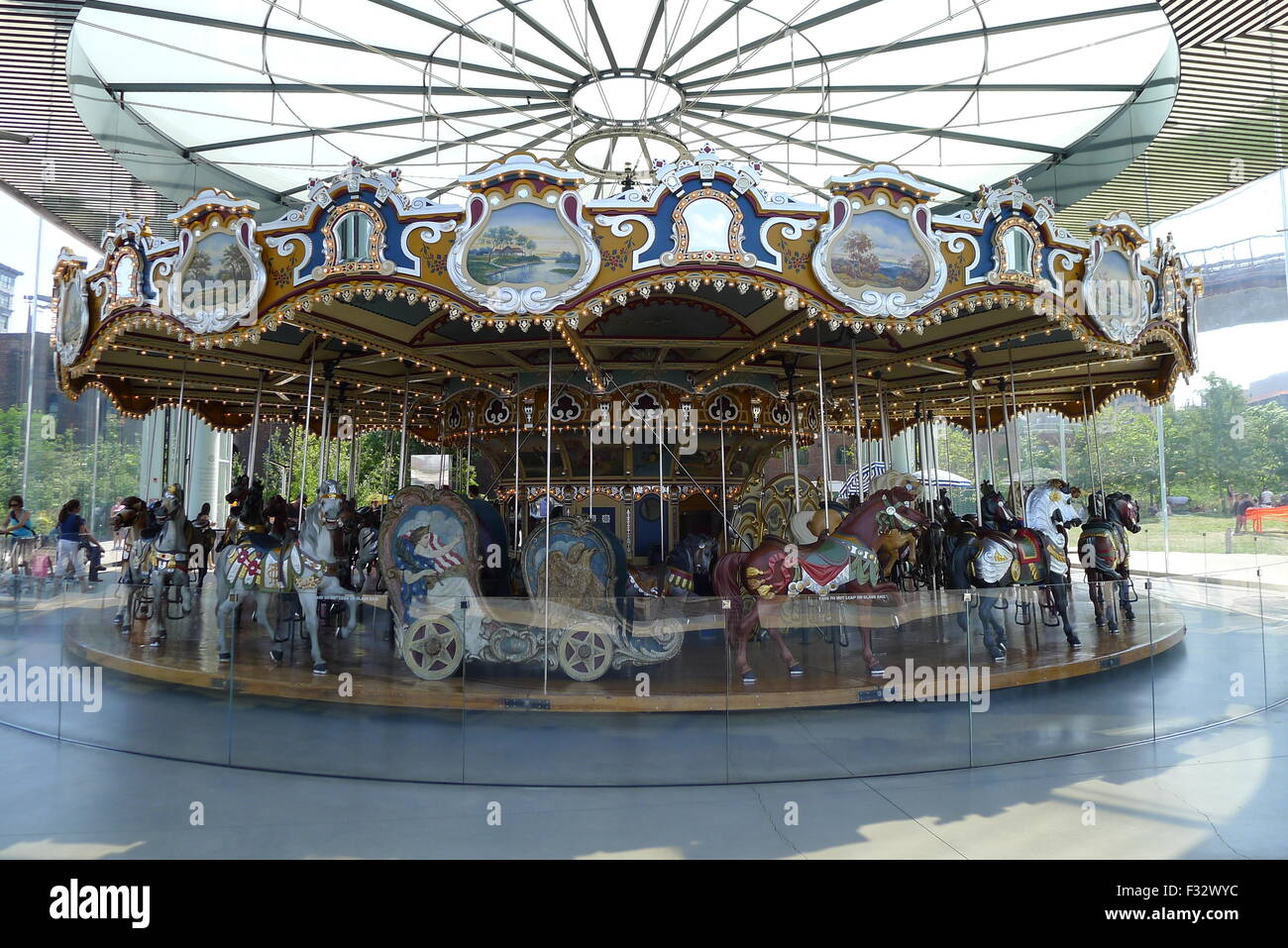 Janes Karussell auf Dumbo, Brooklyn, NY Stockfoto