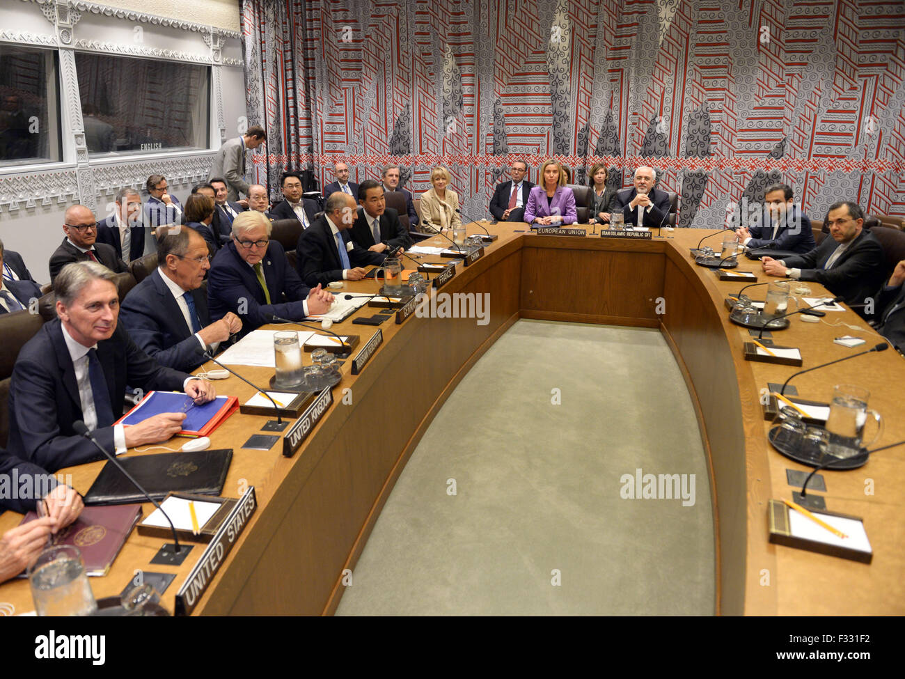 New York, USA. 28. Sep, 2015. Der Iran nukleare treffen ist am Sitz Vereinten Nationen in New York 28. September 2015 statt. Bildnachweis: Yin Bogu/Xinhua/Alamy Live-Nachrichten Stockfoto