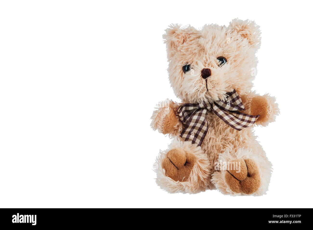 Teddy-Bär Spielzeug isoliert auf einem weißen Hintergrund. Stockfoto