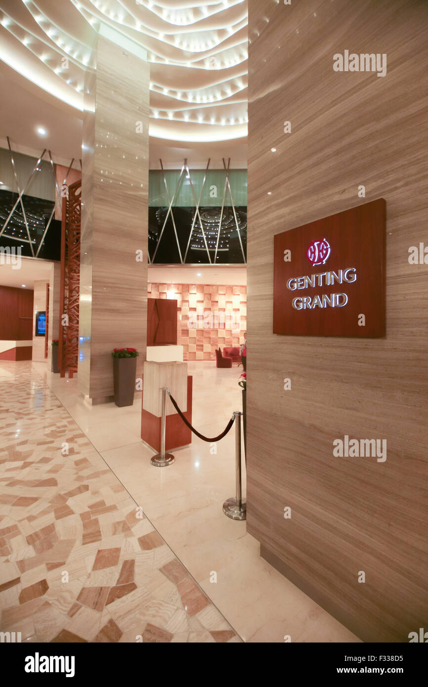 Genting Grand Hotel-Lobby, Genting Highland, Malaysia. Stockfoto