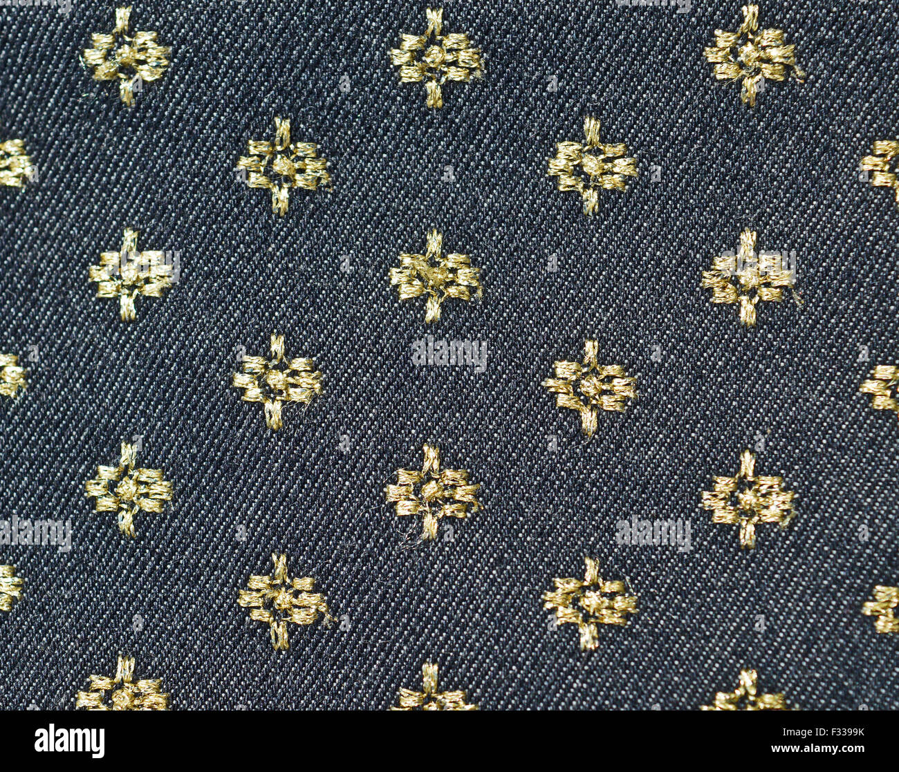 Gold und schwarz floral Stoff Hintergrund Stockfoto