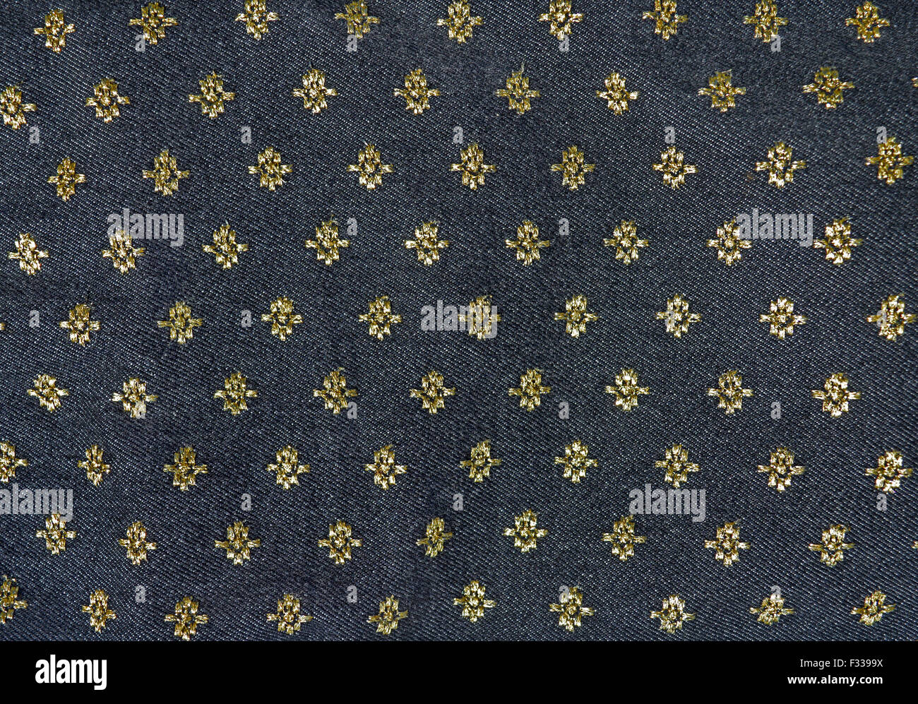 Gold und schwarz floral Stoff Hintergrund Stockfoto