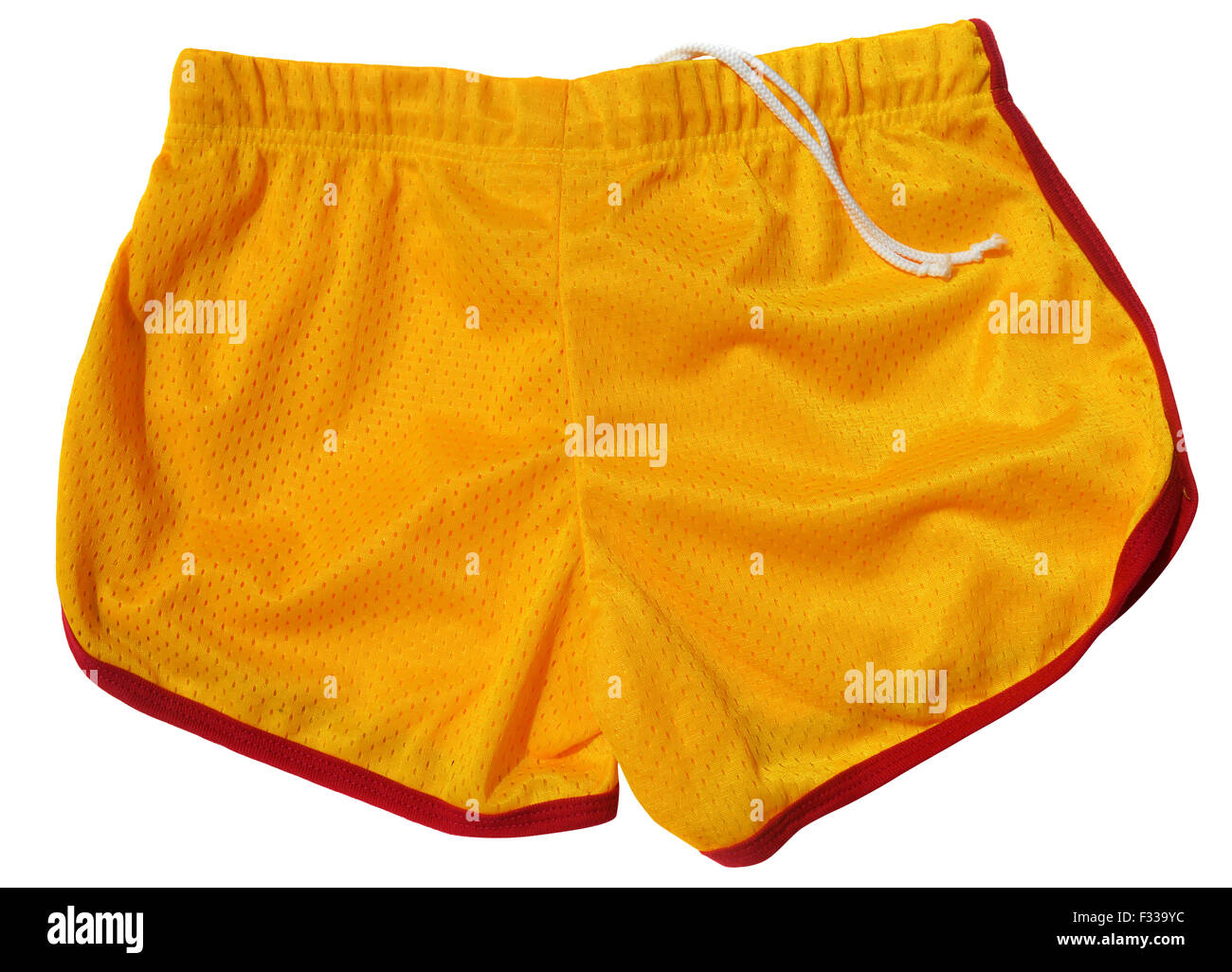 Gelben sportlichen shorts Stockfoto