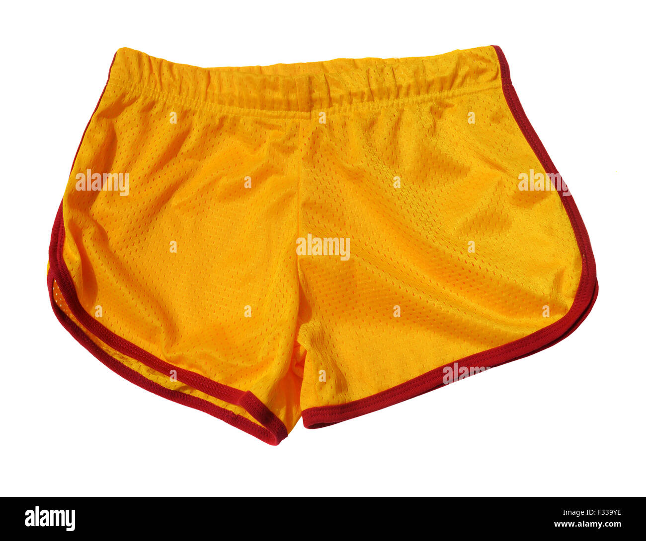 Gelben sportlichen shorts Stockfoto