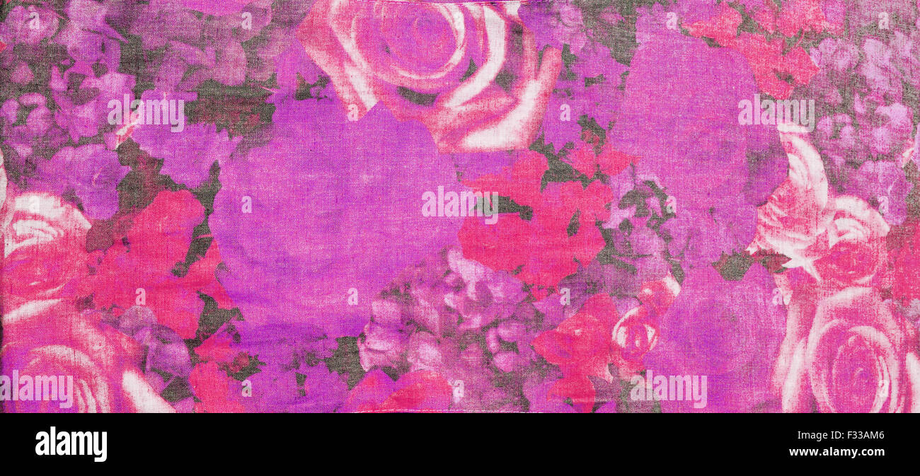 Lila Blumen Stoff Hintergrund Stockfoto