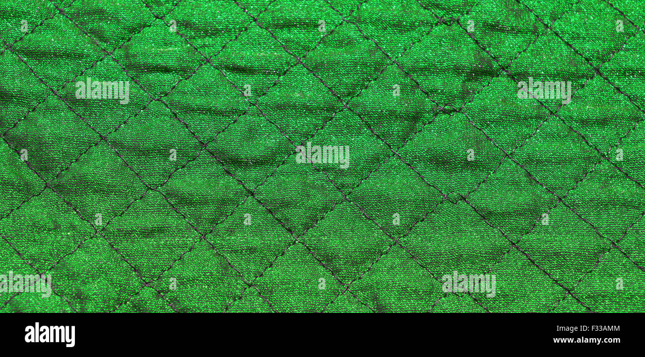 Grünen rautenförmigen Stoff Hintergrund Stockfoto