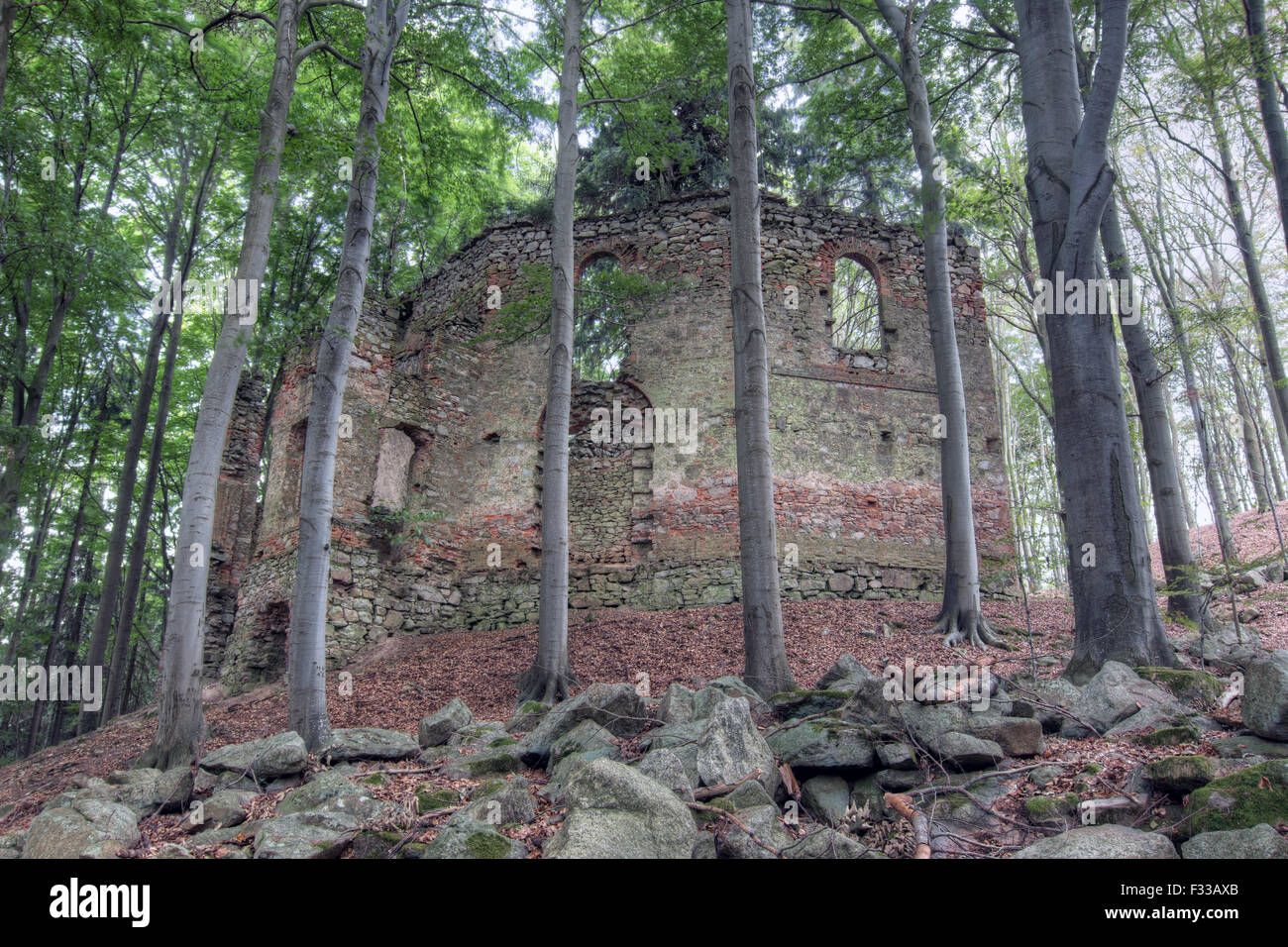 Ruinen der die barocke Wallfahrtskapelle St. Mary Magdalene Stockfoto