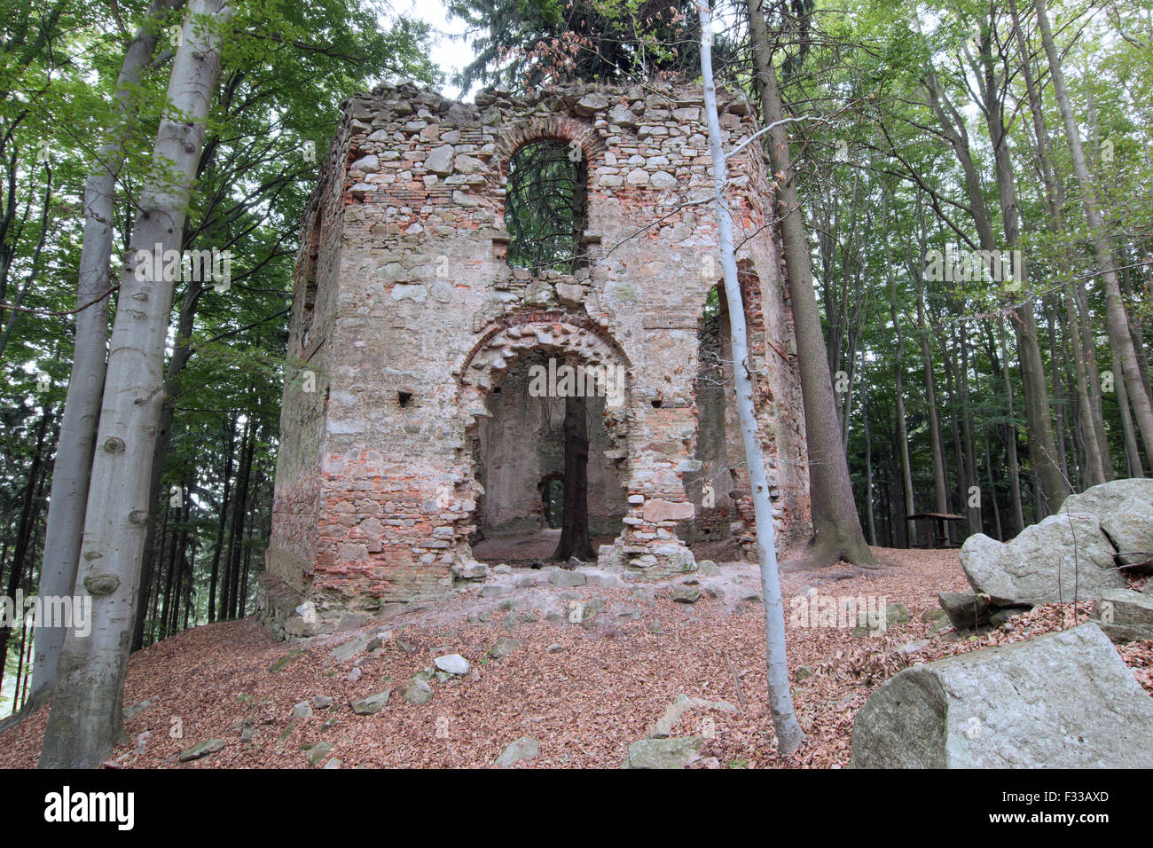 Ruinen der die barocke Wallfahrtskapelle St. Mary Magdalene Stockfoto