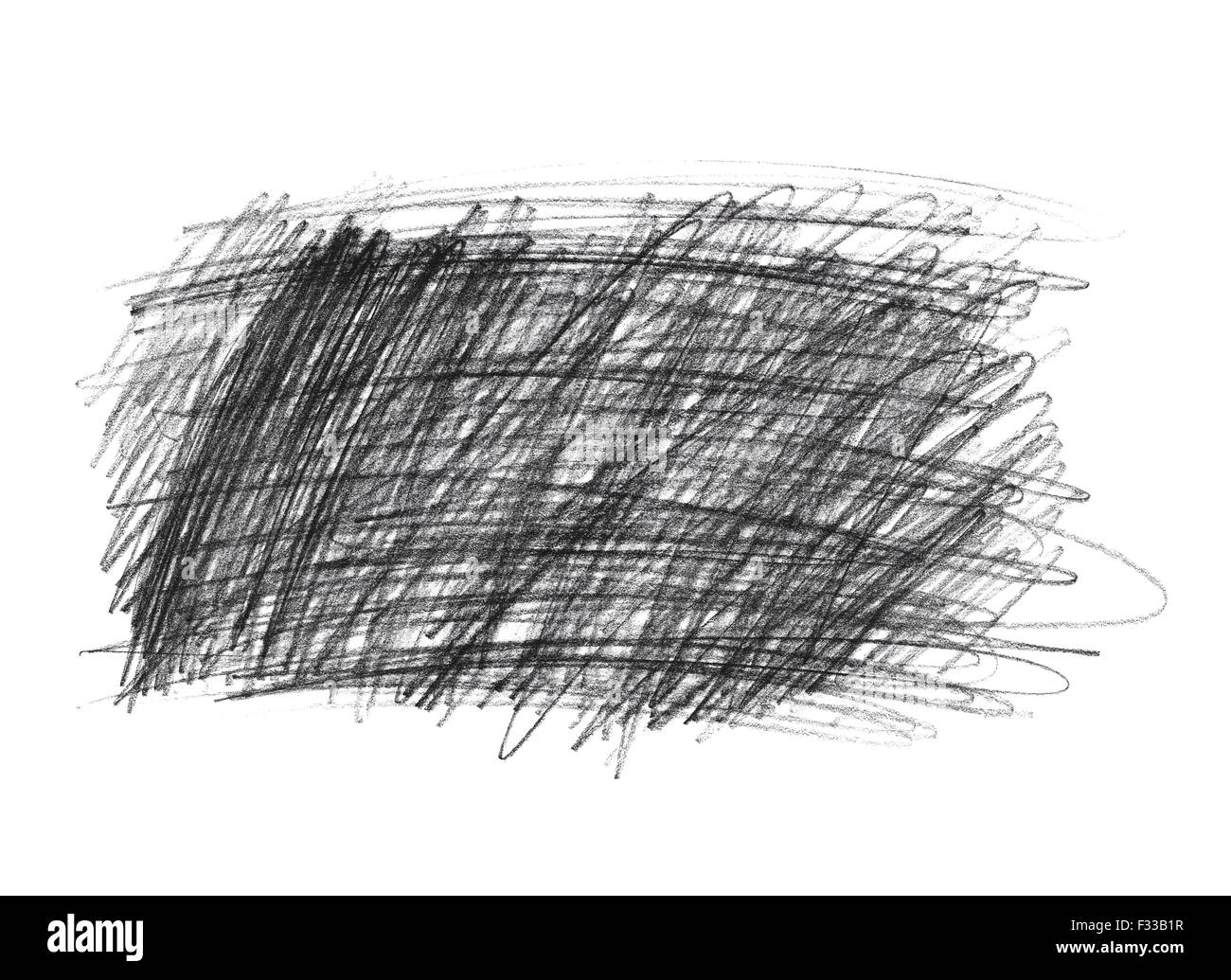 Graphitstift doodle Kritzeleien isoliert auf weißem Hintergrund Stockfoto