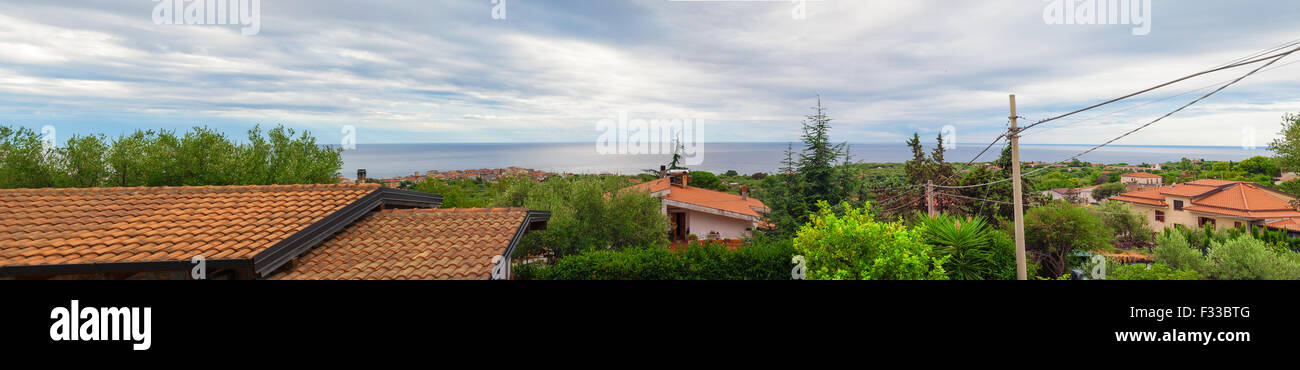 Panoramablick von Marina di Camerota Stockfoto