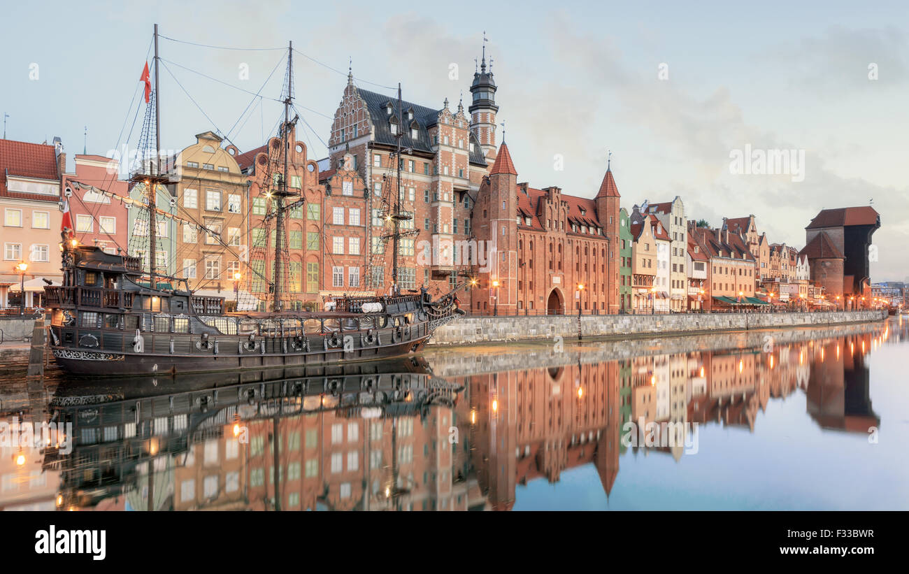 Zentralen Kai von Danzig, Polen Stockfoto