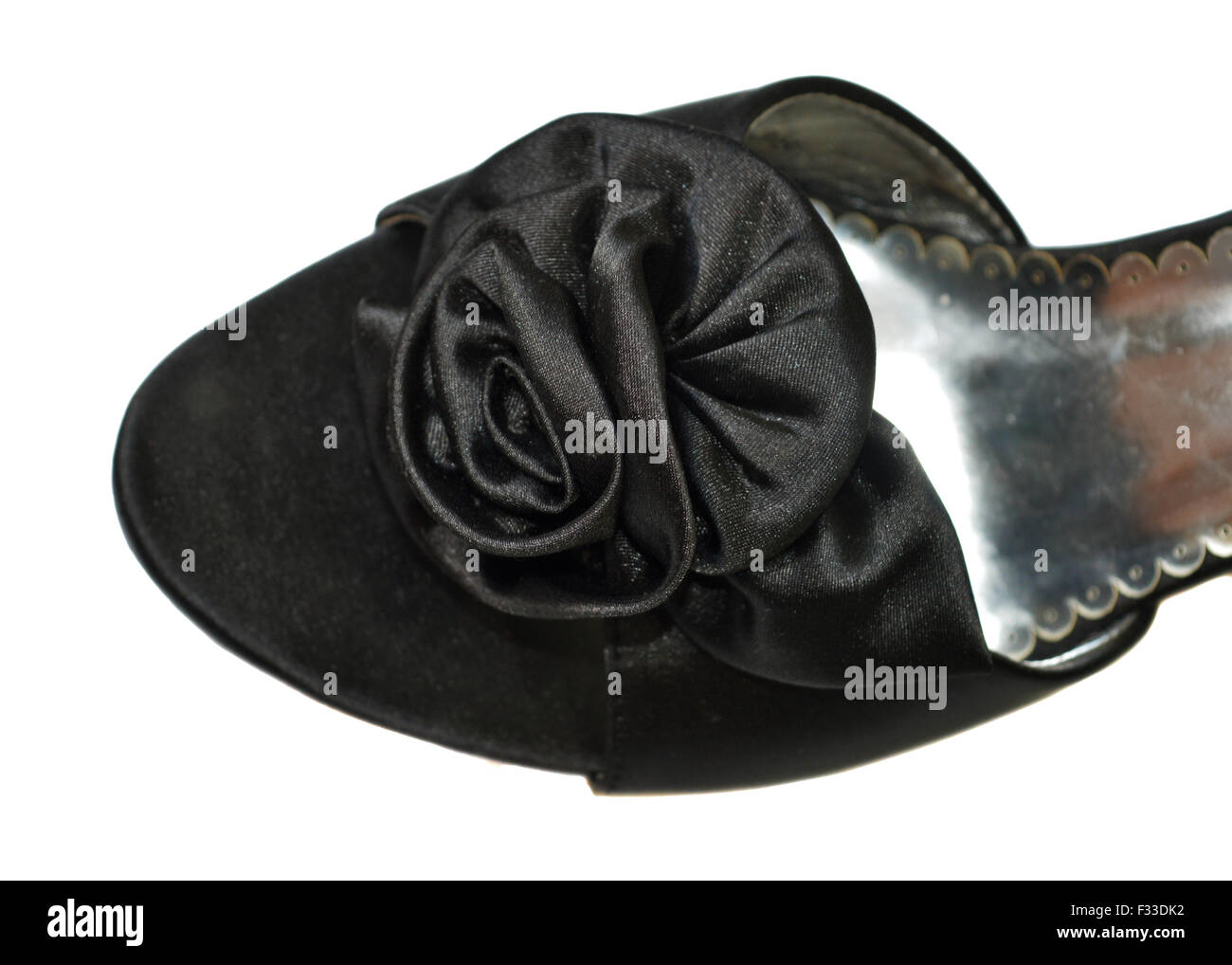 Schwarze Schuhe auf weißem Hintergrund Stockfoto