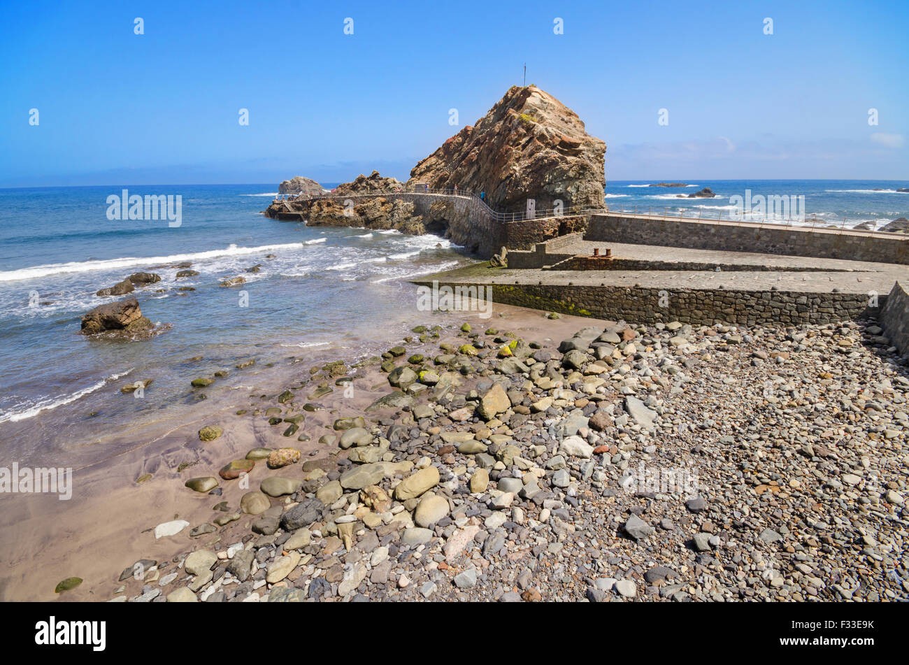 Roque de Las Bodegas in Taganana Küste, Teneriffa, Kanarische Inseln-Spanien. Stockfoto