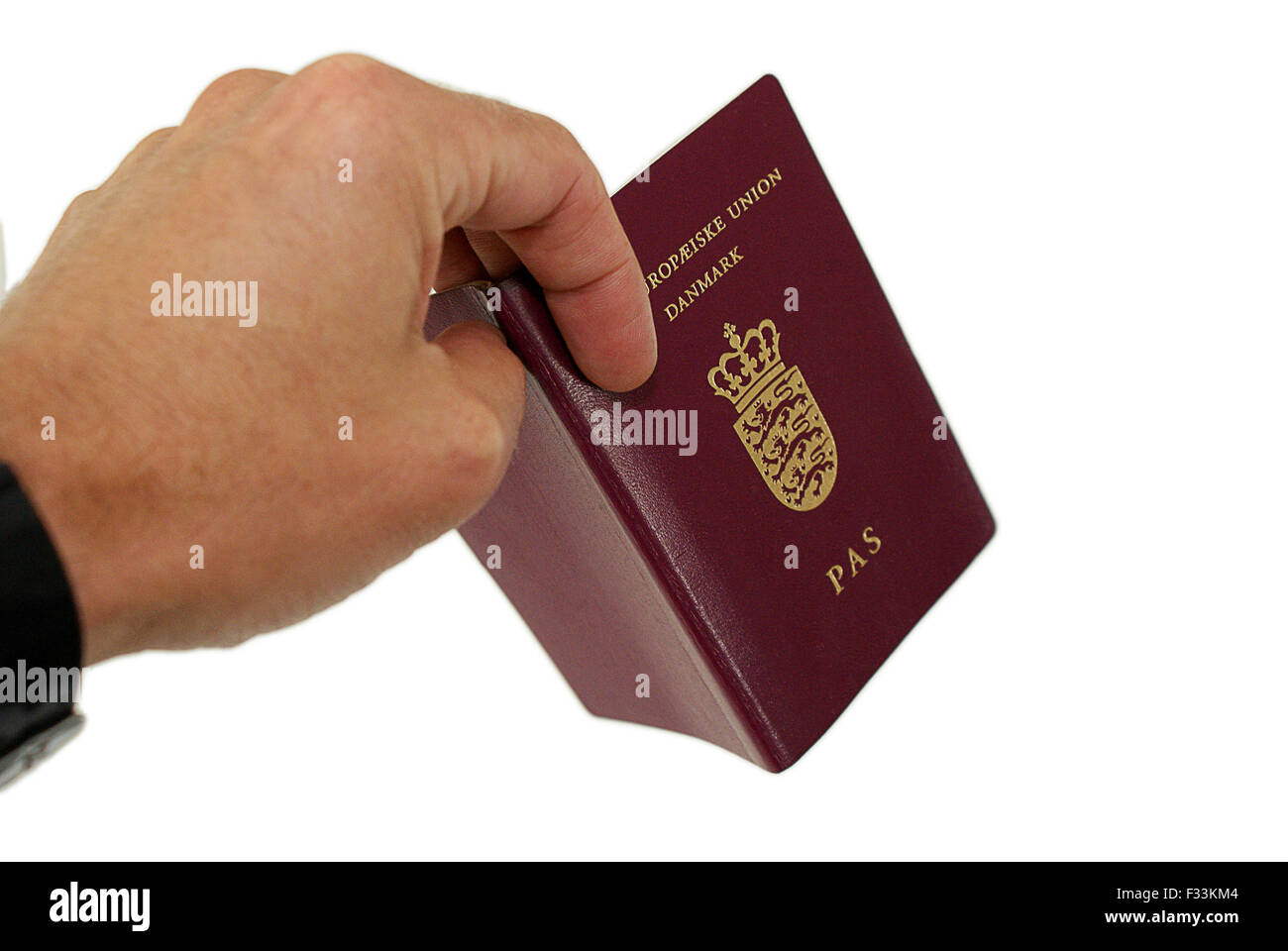 Zeigt die Passeport - EU, Dänemark Stockfoto