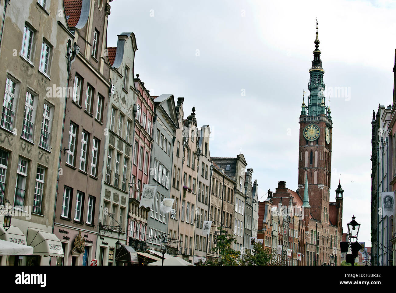 Die Long Street und Main City Hall, Gdansk, Polen Stockfoto