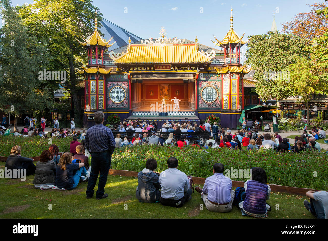 Kopenhagen. Dänemark - 17. August 2015 - Pantomime Theater im Tivoli-Garten. Stockfoto