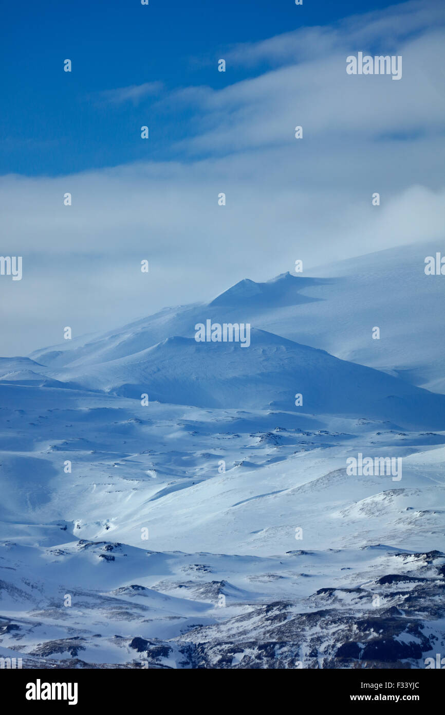 der Snæfellsjökull Gletscher, Snaefellsness-Halbinsel, Island Stockfoto