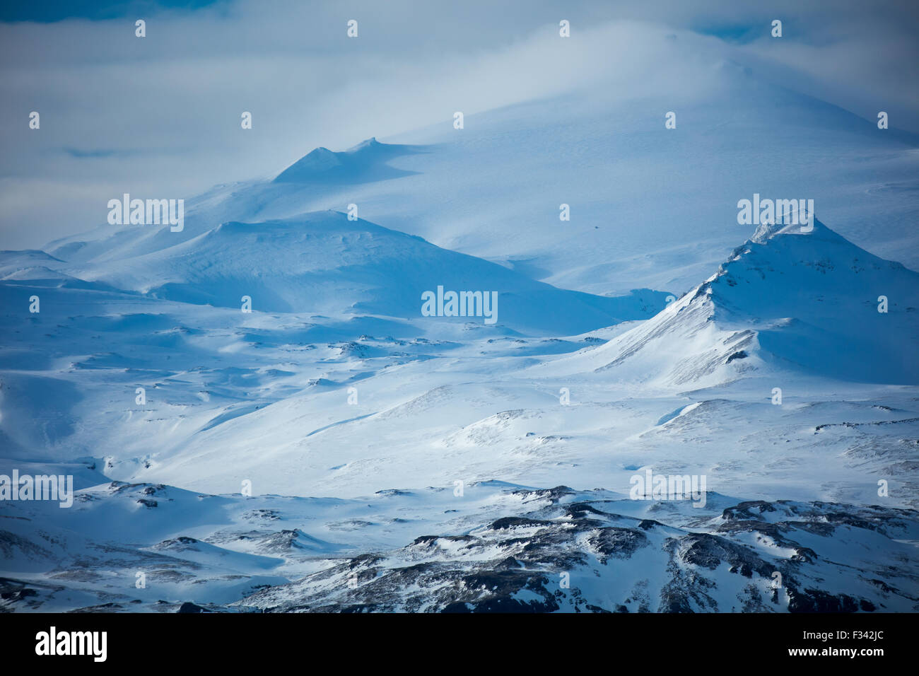 die Snaefellsjökull Snaefellsness Halbinsel, Island Stockfoto