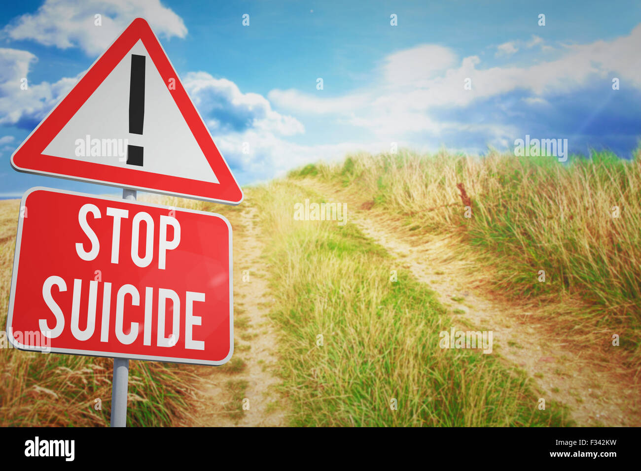 Zusammengesetztes Bild Stop Selbstmord Stockfoto
