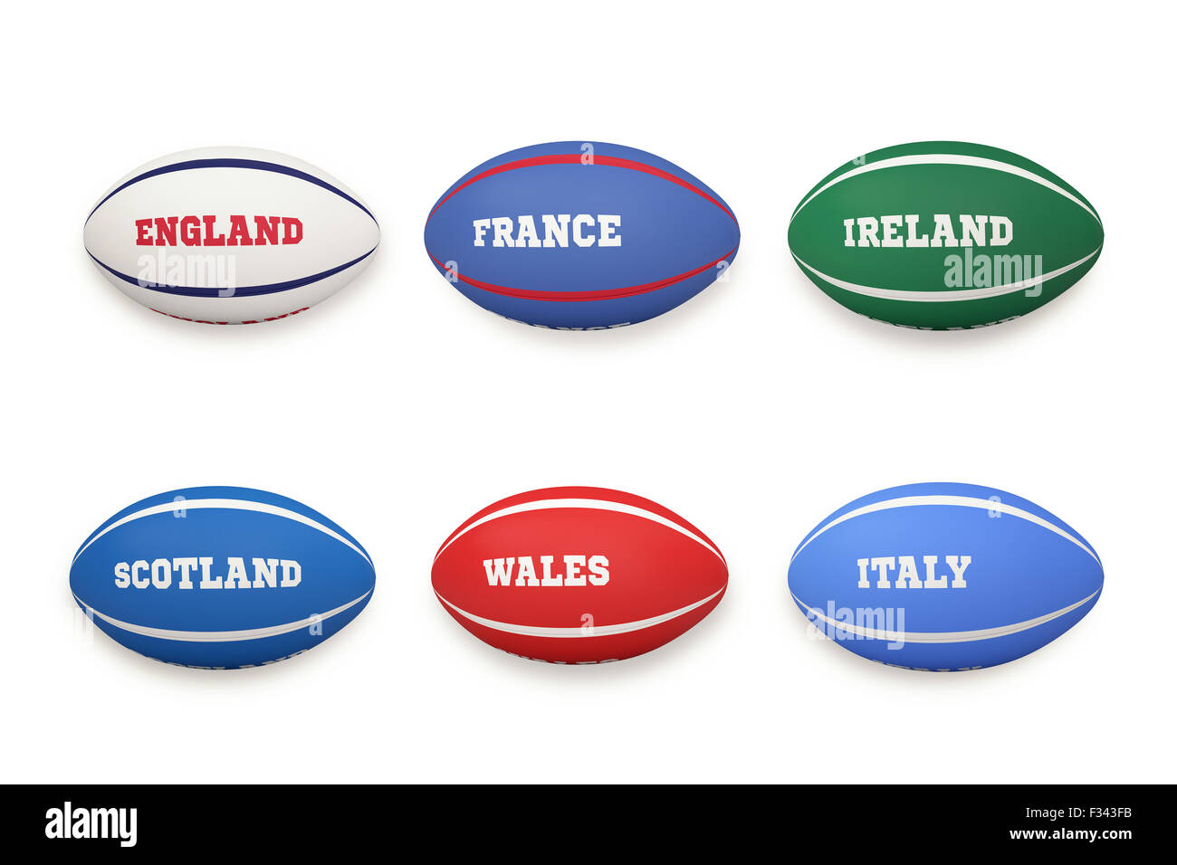 SIX Nations Rugby-Kugeln Stockfoto