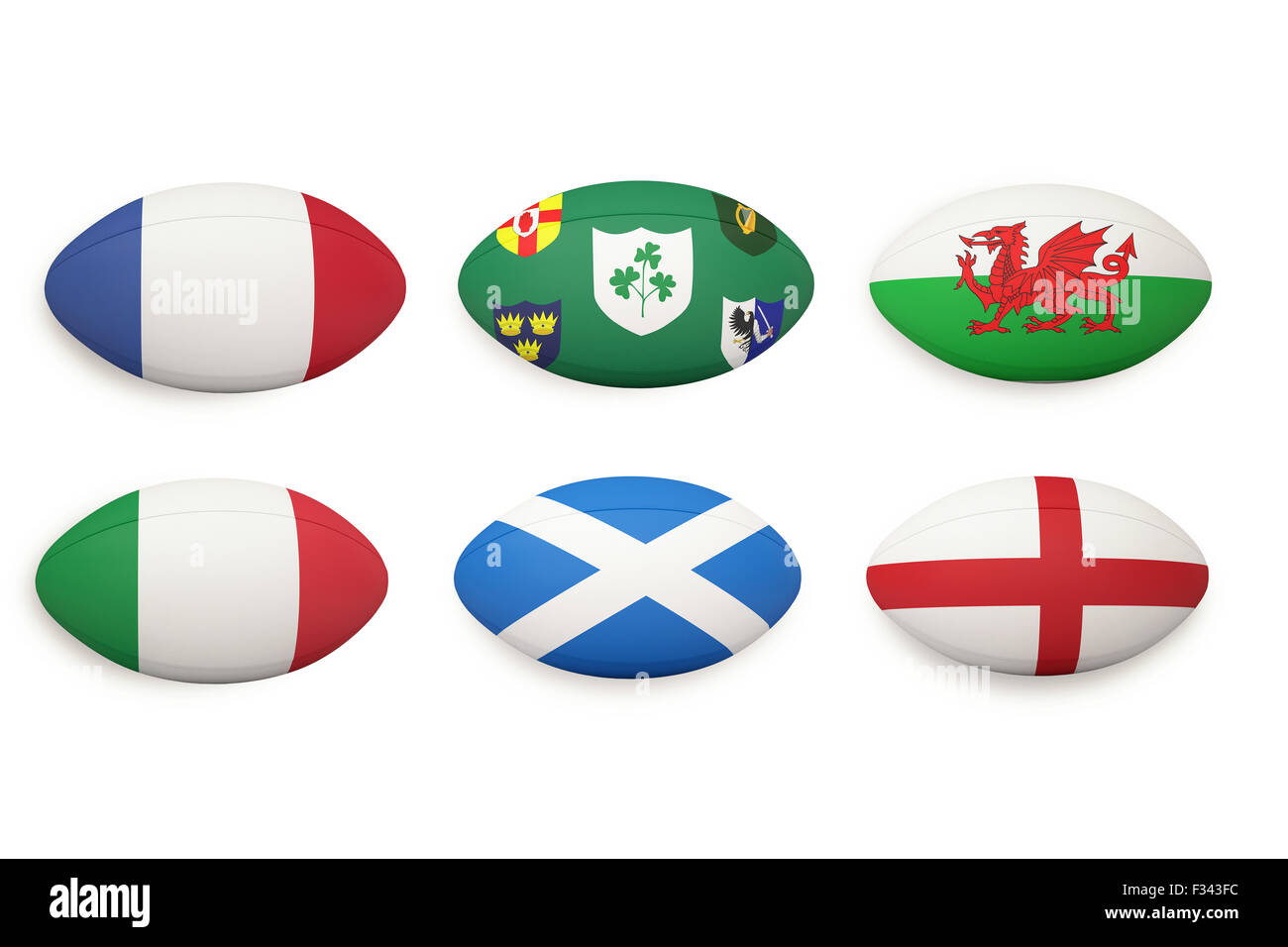 SIX Nations Rugby-Kugeln Stockfoto