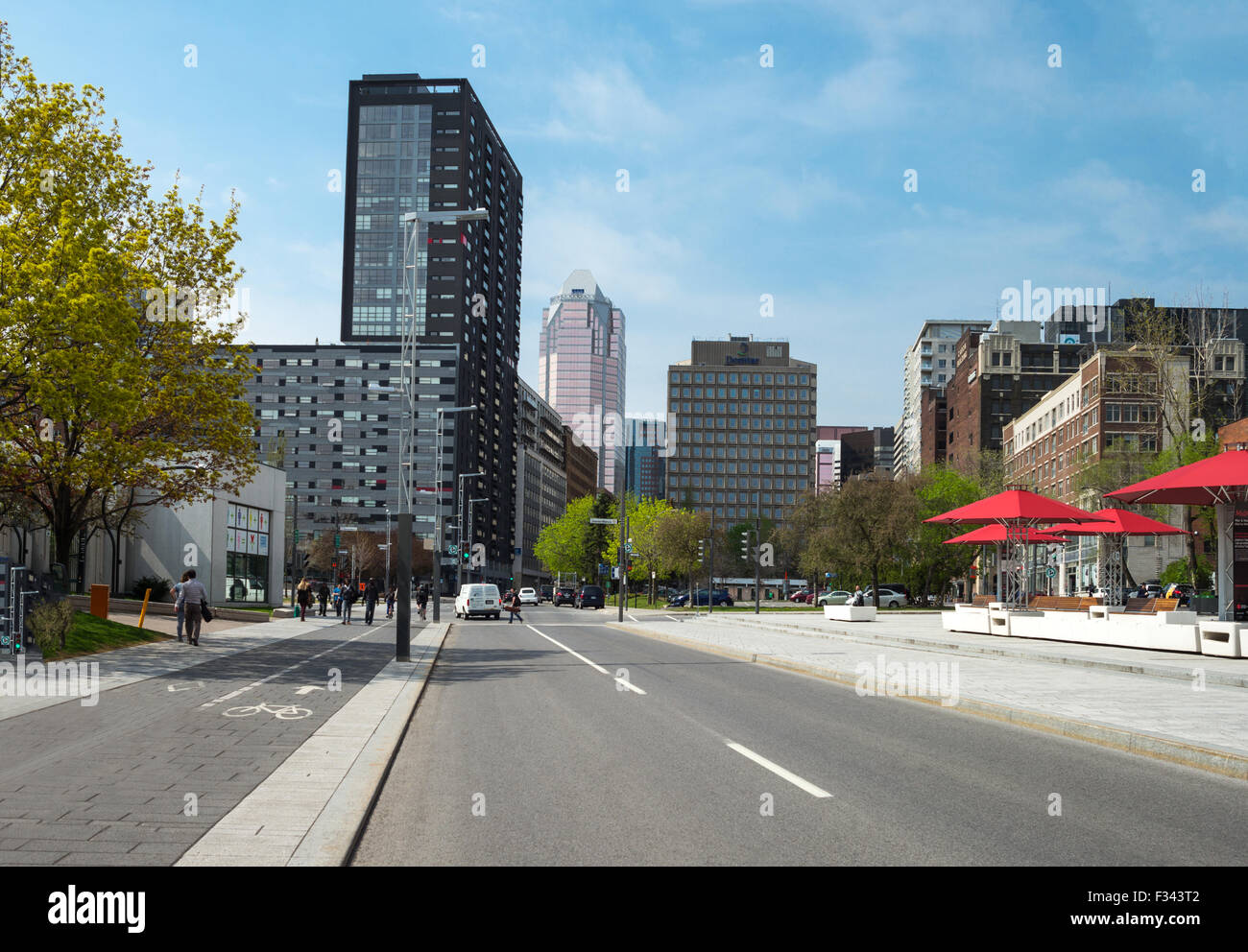 Quebec, Montreal, die Stadt center Türme von der Promenade Des Artistes Gegend gesehen Stockfoto