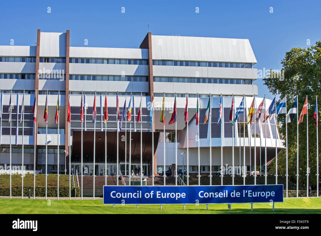 Sitz des Europarates / CoE / Conseil de l ' Europe in das Palais de l ' Europe in Straßburg, Frankreich Stockfoto