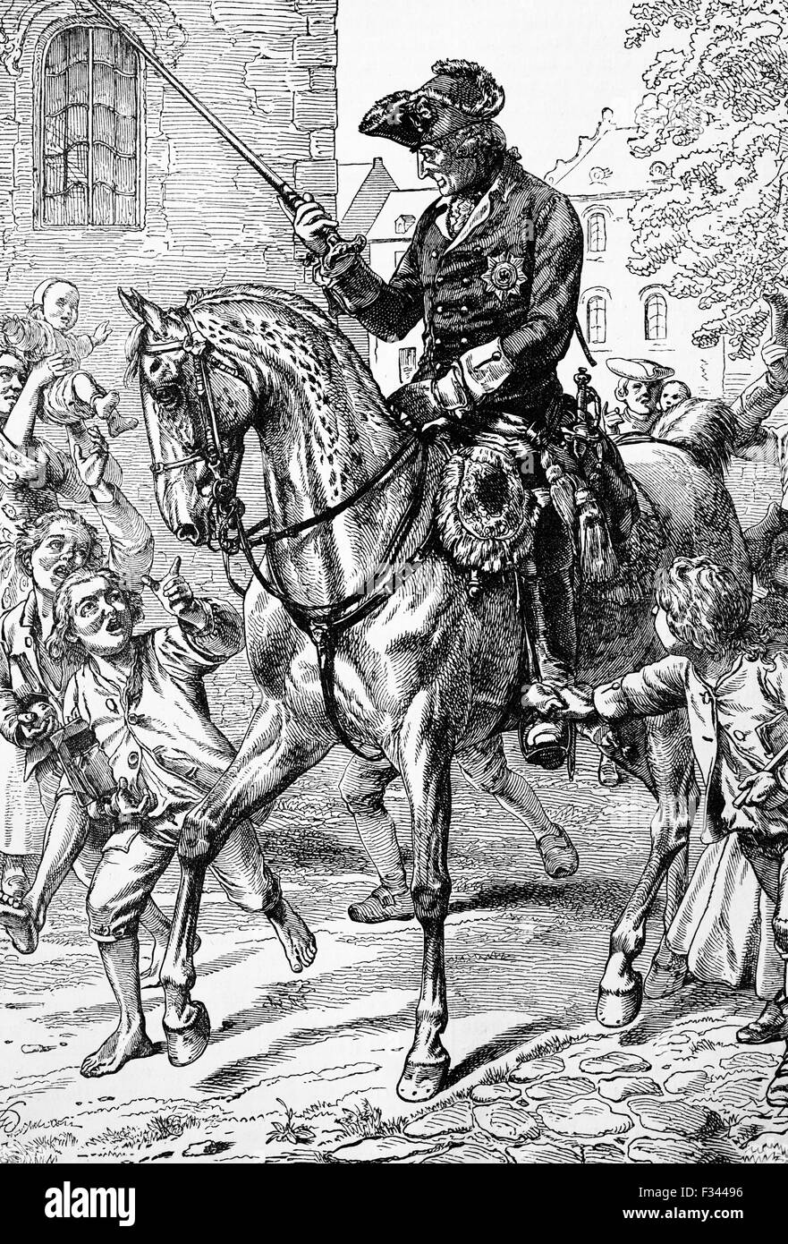 Friedrich II (1712-1786), König von Preußen (1772 – 1786) am besten bekannt als brillanter militärischer Mitkämpfer und Organisator des preußischen Armeen; Wer wurde bekannt als Friedrich der große Stockfoto