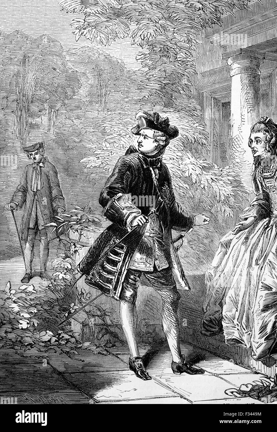 Prinzessin Amelia versucht eine Versöhnung zwischen George III und John Stuart, 3. Earl of Bute. Als Ministerpräsident war er erfolgreich bei der Beendigung der Whig-Dominanz und die 7 Jahre Krieg.  King George wandte sich gegen ihn nach kritisiert für seine Festrede, die die Presse als Stuarts Arbeit anerkannt. Stockfoto Prinzessin Amelia versucht eine Versöhnung zwischen George III und John Stuart, 3. Earl of Bute. Als Ministerpräsident war er erfolgreich bei der Beendigung der Whig-Dominanz und die 7 Jahre Krieg.  King George wandte sich gegen ihn nach kritisiert für seine Festrede, die die Presse als Stuarts Arbeit anerkannt. Stockfoto