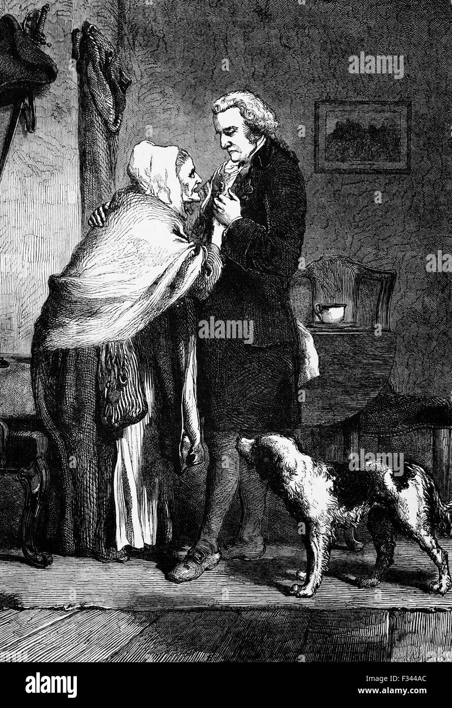George Washington mit seiner Mutter zu seiner Ernennung zum ...
