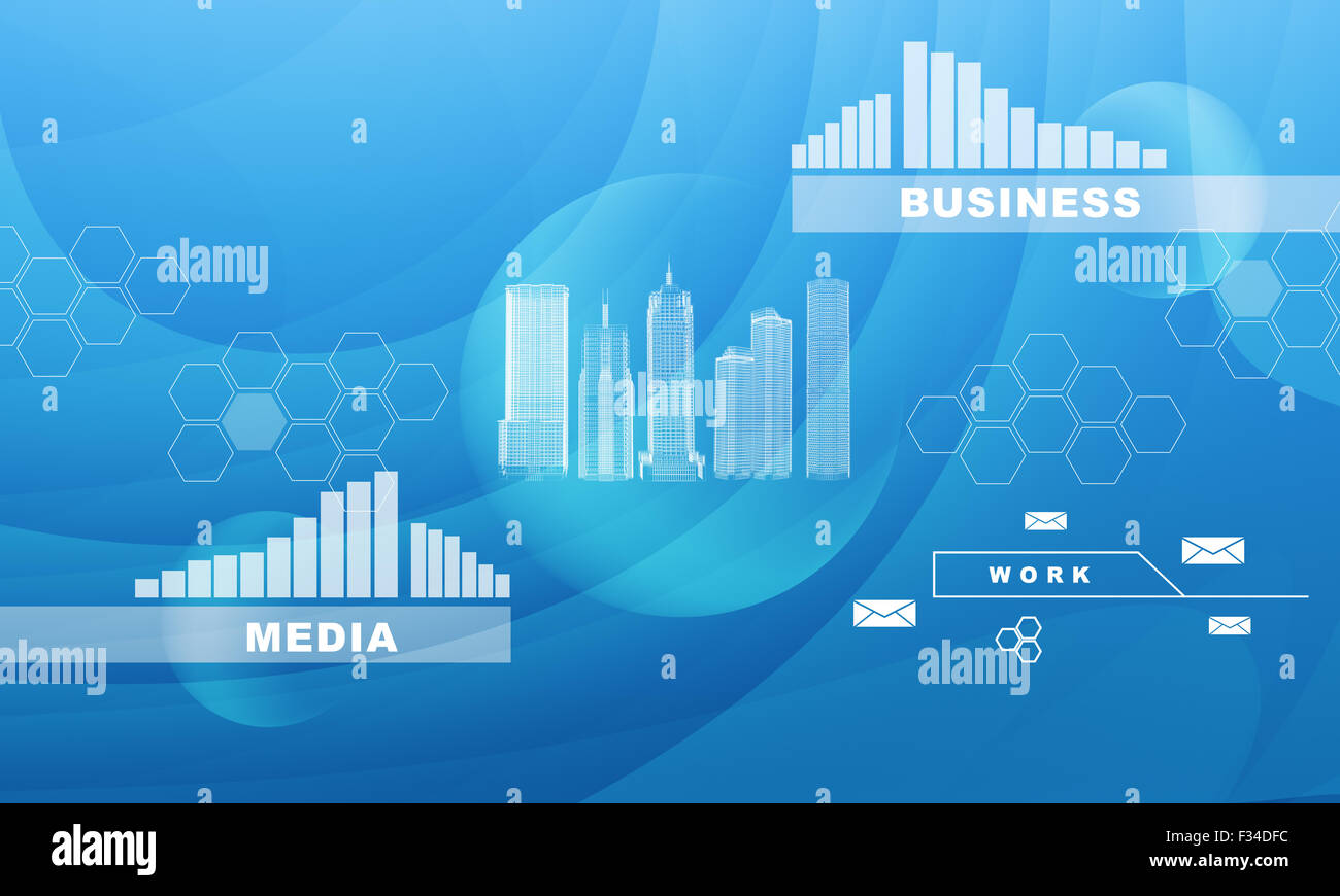 Stadtmodell mit Diagrammen Stockfoto