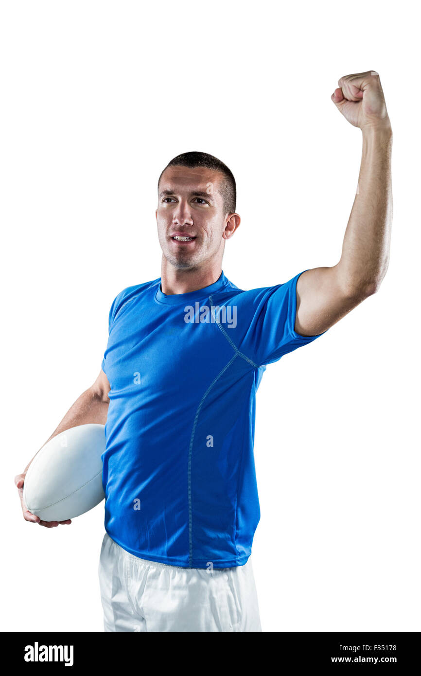 Zuversichtlich Rugbyspieler Muskeln Stockfoto