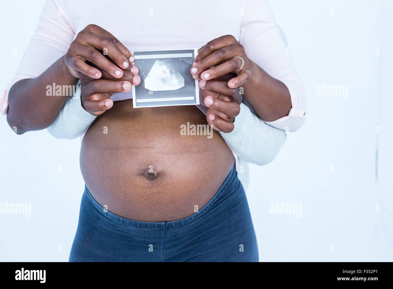 Mittleren Bereich des Paares mit Ultraschall Stockfoto