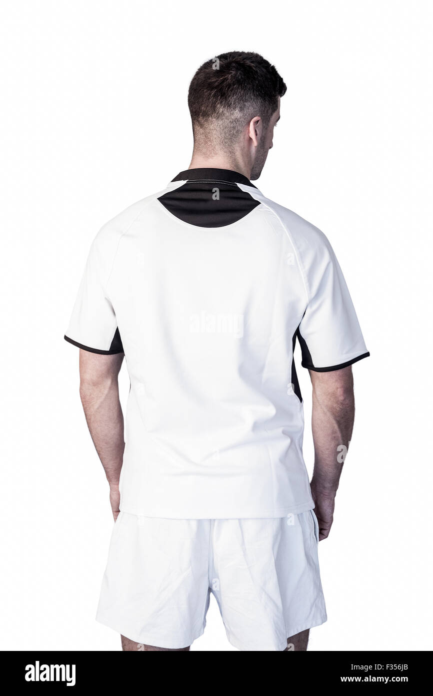 Rückansicht des Rugby-Spieler Stockfoto