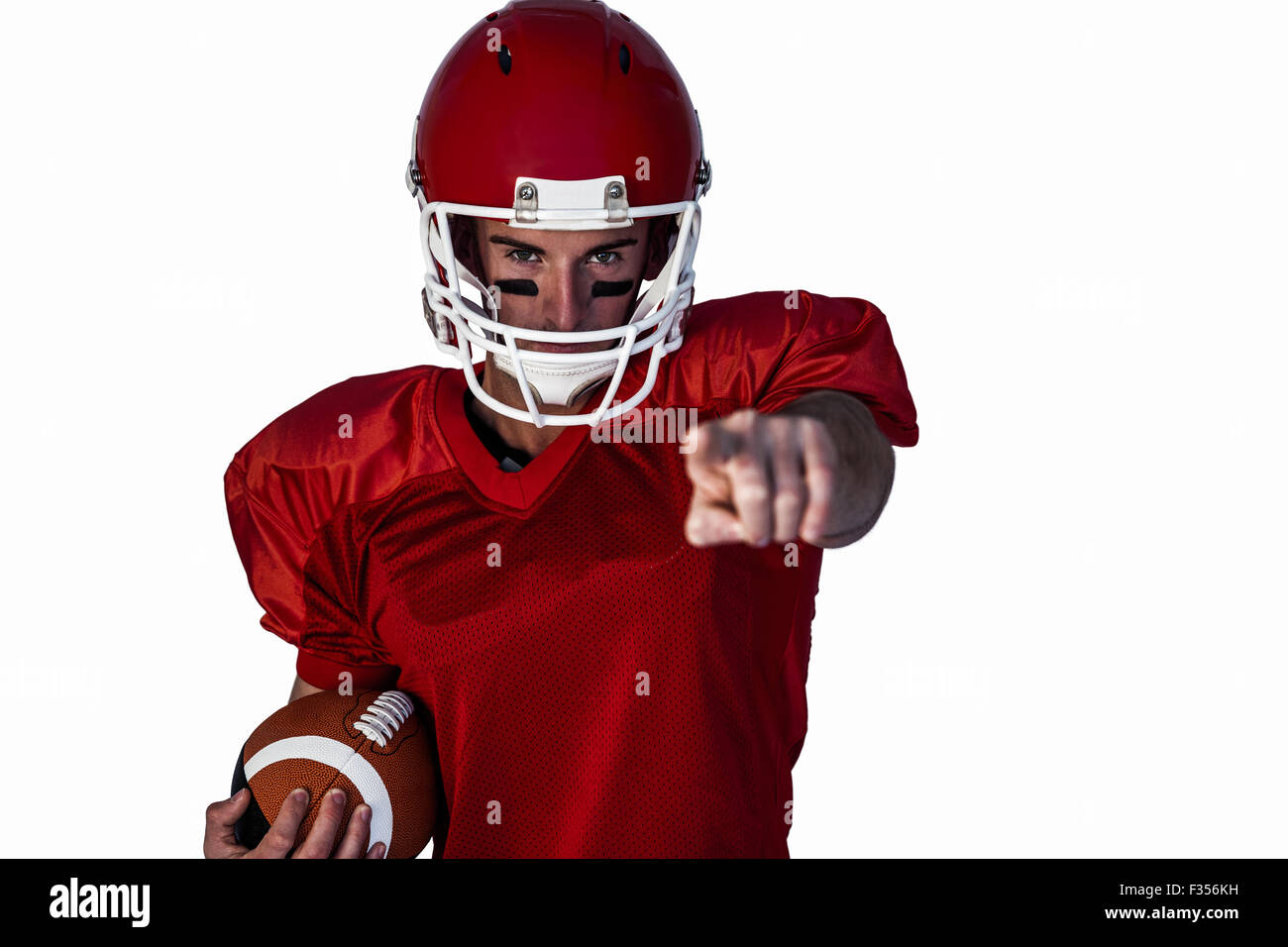 Porträt ernst Rugby-Spieler Zeigefinger Stockfoto
