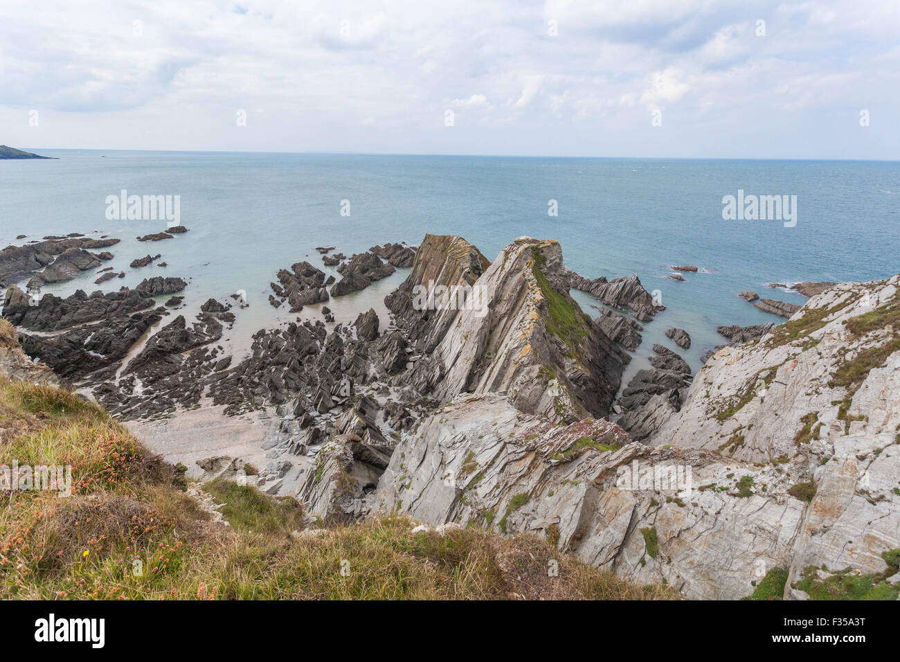 Küstenerosion, Bull Point, North Devon, Südwestengland, England, UK Stockfoto